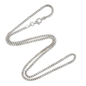 Estate Italy Sterling Silver 925 2.0mm Cuban Link Chain Necklace 16"